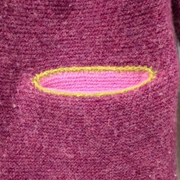 EUC Sundance Wool Purple Tulla Cardigan with Green Trim - Picture 4 of 6